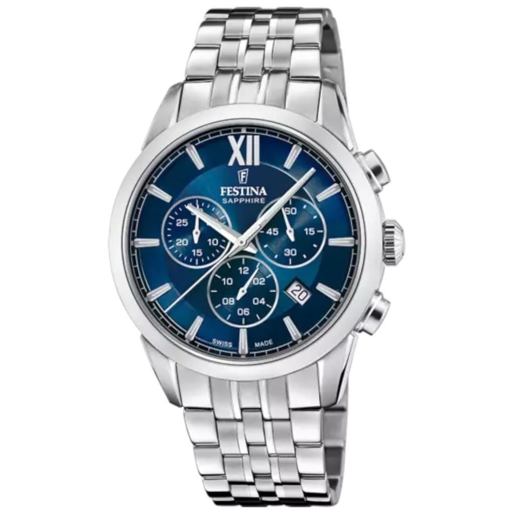 Festina Orologio Uomo Analogico Al Quarzo F20638/2, Cassa Acciaio Dorato 38mm, Quadrante Oro, Cinturino Acciaio, Impermeabile 5 Bar - 5