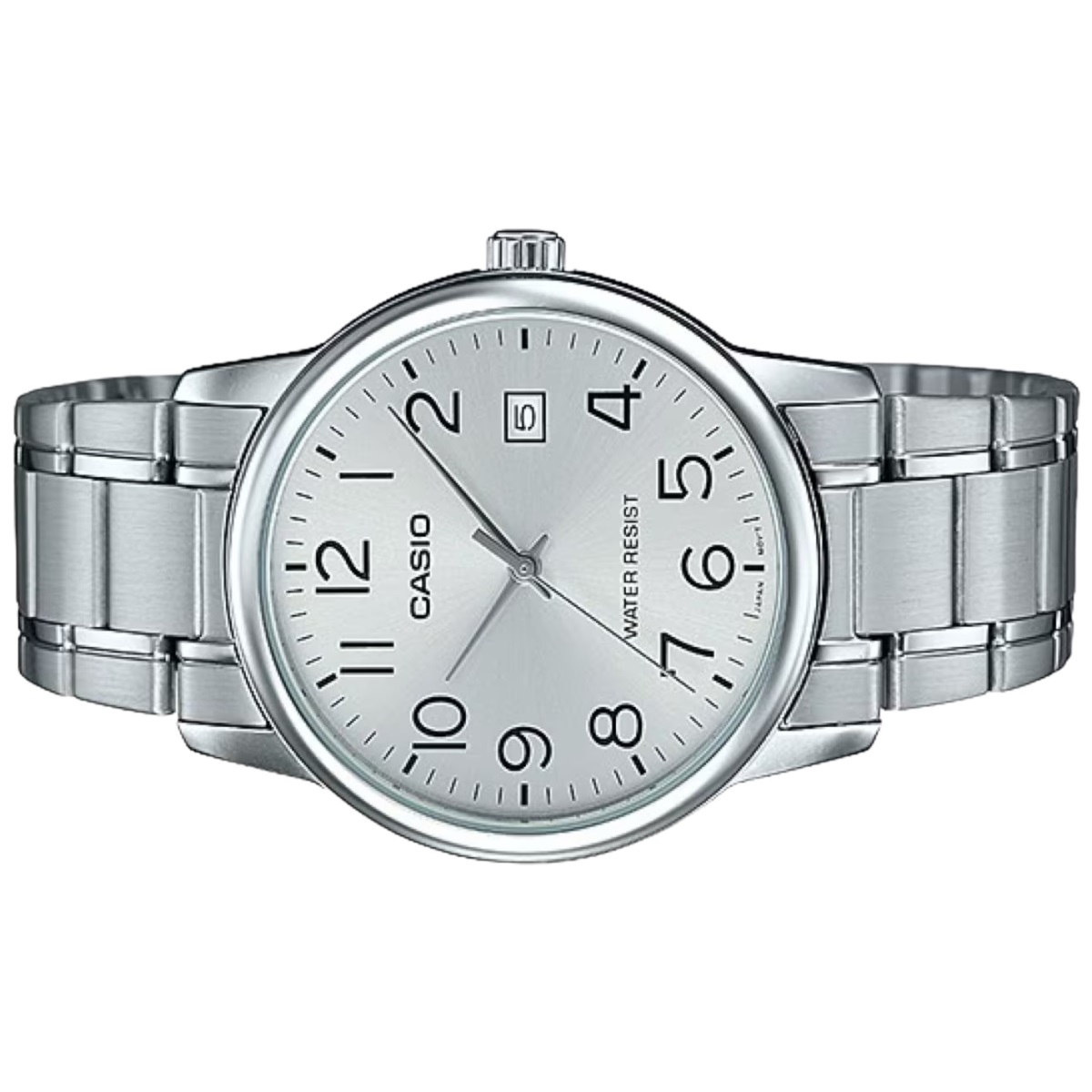 Casio Orologio Uomo MTP-V002D-7B - Quarz, Classico, Cinturino Acciaio Inox Grigio, Quadrante Bianco